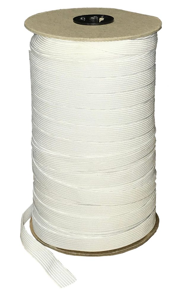 1 2  Soft Elastic - White – Package Quantity – 144 Yards per Roll Sale