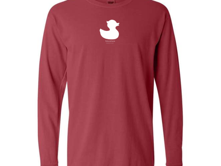 Nantucket Red Long Sleeve Duck Tee Shirt White Logo Online Hot Sale