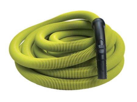 Boyau pour aspirateur central - 15 m (50 ) - 32 mm (1 1 4 ) dia - lime - poignée courbée en plastique noire Discount