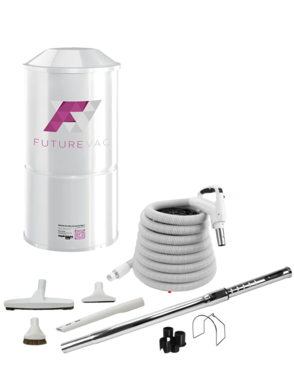 Aspirateur central combo - Future Vac - FV40 - compact - 600 watts-air - Avec Sacs - Ensemble 35 pieds - Arrêt Départ Supply