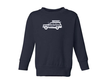 Children s Woody Crewneck (Navy, White) Online