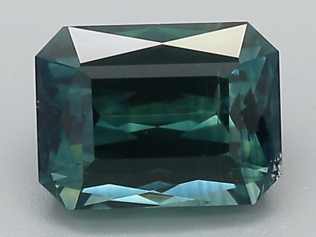 2.01ct Greenish Blue Cut Cornered Rectangular Modified Brilliant Montana Sapphire For Sale